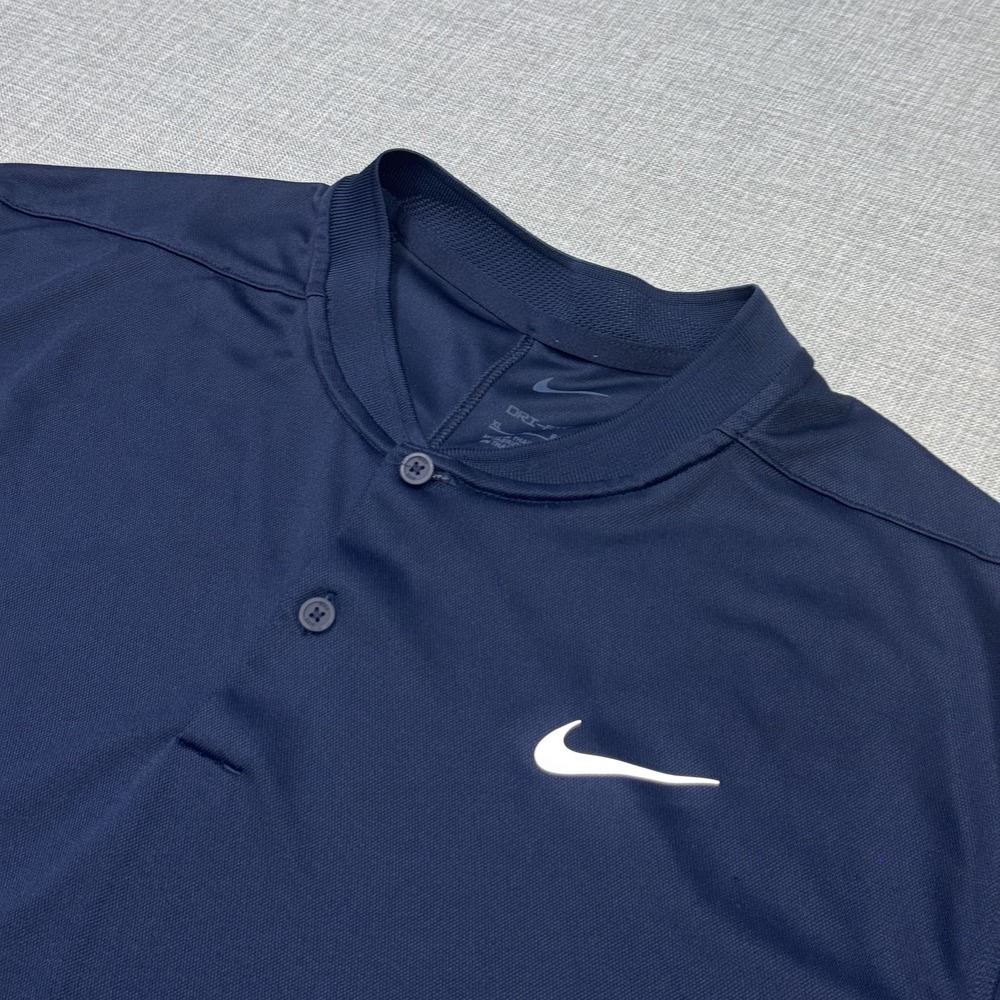 Nike Dri-FIT Blade Collar Golf Polo Shirt Mens XL Blue Performance Wicking